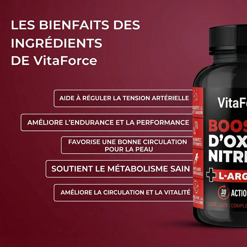VitaForce Nitric Oxide Booster Formule Triple L-Arginine